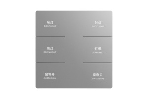 <span class=keywords><strong>KNX</strong></span>/EIB sıcaklık kontrolü ile 3 gang 6 tuşları 3 in 1 sahne anahtarı paneli akıllı ev sistemi Premium gri - Product Image 2