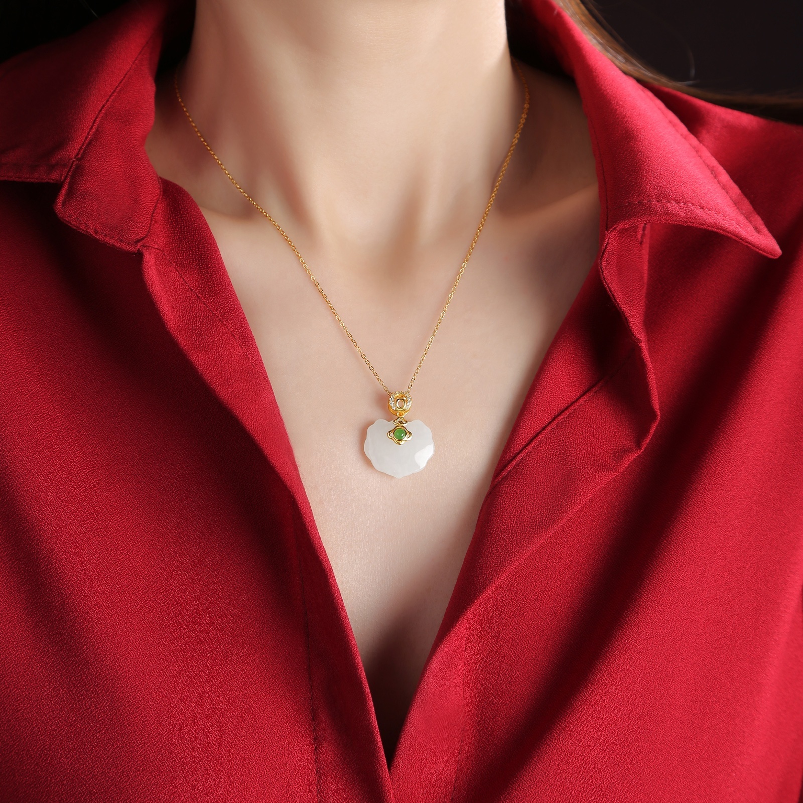 HMOIS Custom Jewelry Pendants Shell sterling silver 925 pendants Natural Hotan White Jade charms Pendants for Jewelry Making