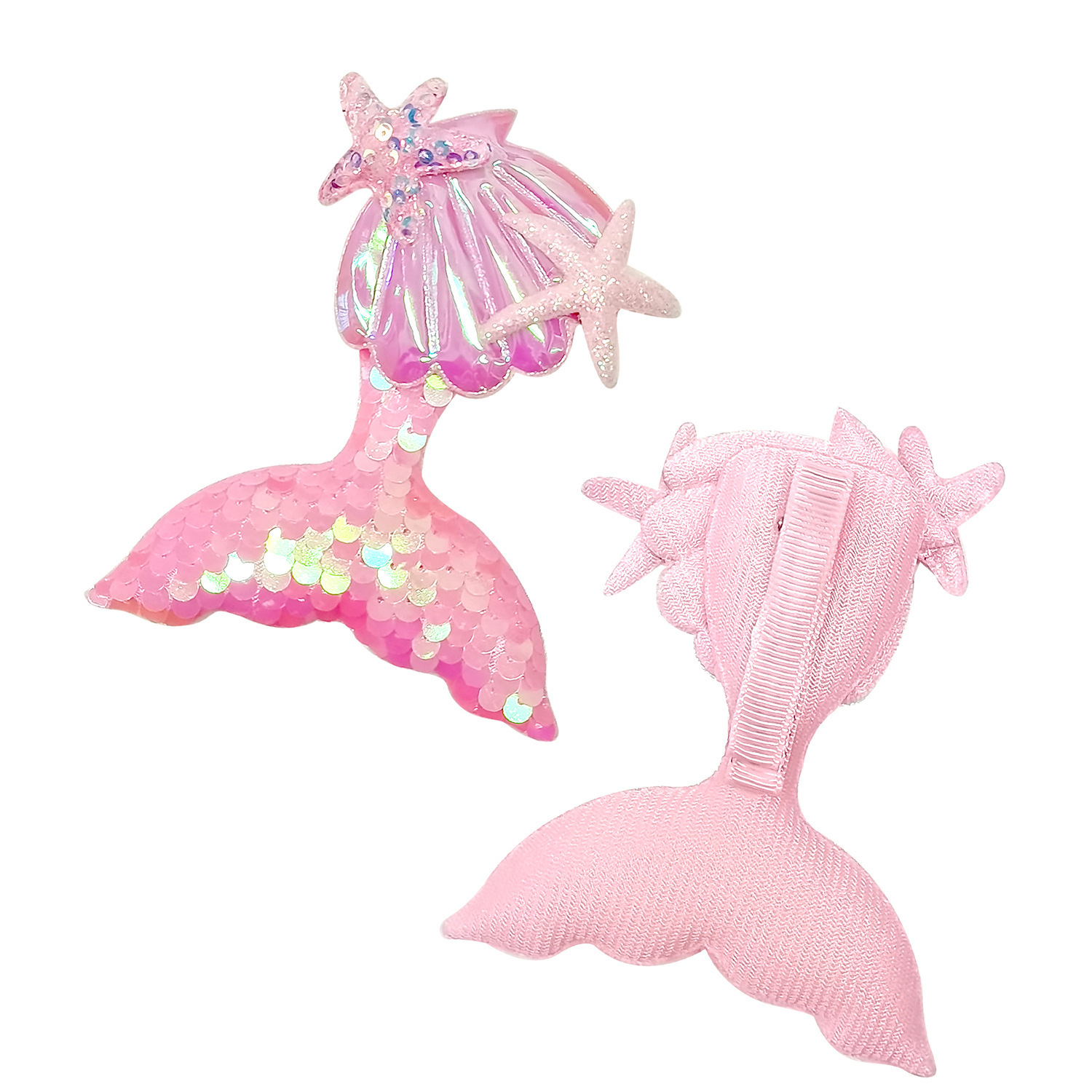 Barrette à cheveux queue de poisson rose
