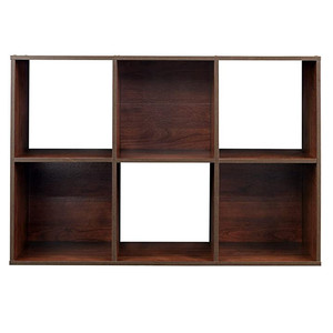 <strong>Stackable</strong> 6 <strong>Cube</strong> Design Dark Cherry Organizer Exquisite Versatile Durable Wood Shelf Wall