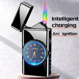 Colorful Watch <strong>with</strong> Lighting Flashlight Metal Windproof USB Intelligent Charging Multi-<strong>function</strong> Gift <strong>Lighter</strong> - Product Image 1