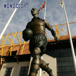 Tùy chỉnh cuộc sống ngoài trời Kích thước kim loại đúc bức tượng đồng của cầu thủ bóng đá - Product Image 3