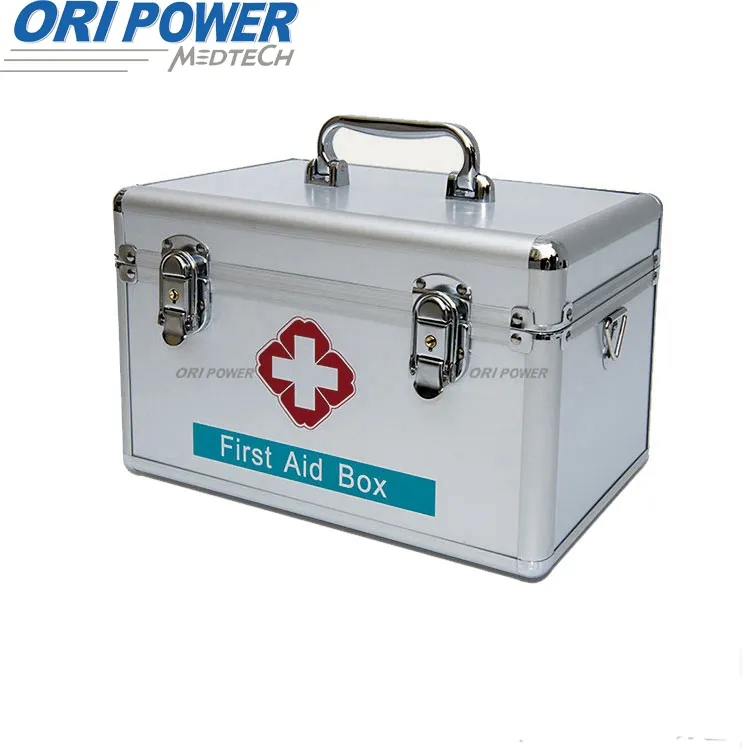 Kit de premiers soins à domicile d'urgence OP avec fournitures de soins de santé équipement familial boîte de premiers soins médicaux en aluminium