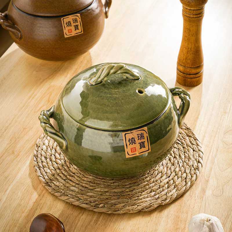 2.5L boule bouilloire pot d'argile vert émeraude