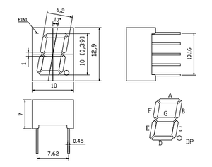 China Manufacturer 1 <strong>digit</strong> 0.39 inches <strong>LED</strong> Numeric <strong>Display</strong> high Red emitting <strong>7</strong> <strong>segment</strong> with Rohs compliant Common Anode - Product Image 2