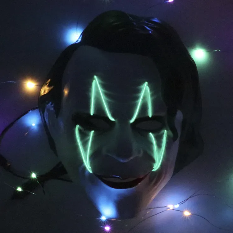 EL yapımı zombi EL tel maskesi LED ışık yüz maskesi cadılar bayramı kostüm Rave parlayan maske