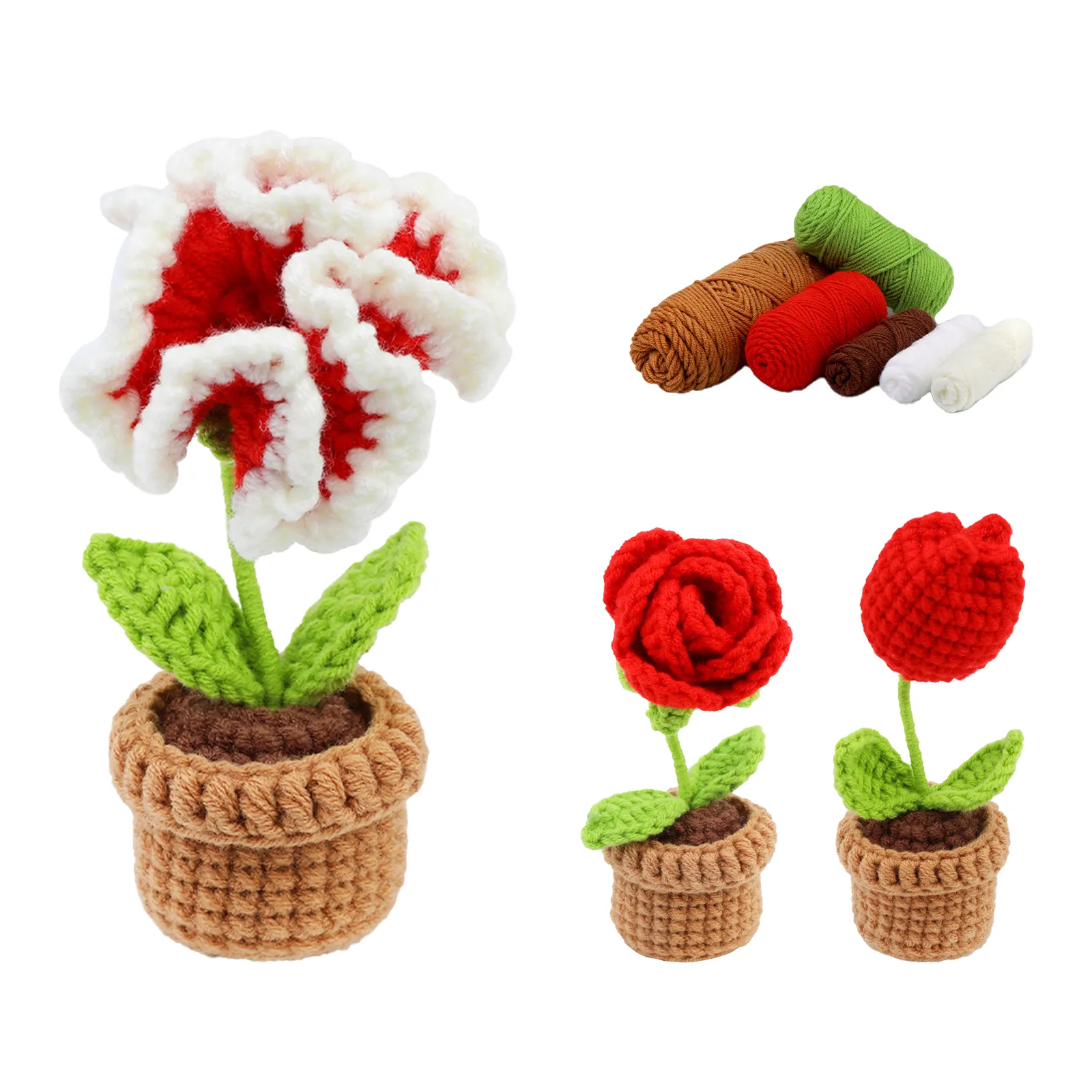 Yilan crochê artesanal de crochê com animais fofos, mini animais de crochê para iniciantes, bom preço