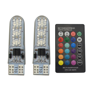 12v 194 168 501 W5W otomatik led T10 6led 5050 RGB araba led ışık uzaktan kumanda çok renkler RGB araba led ampul - Product Image 1