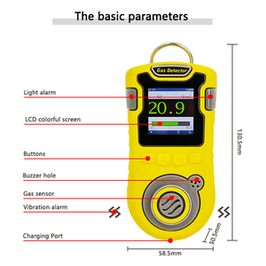 Rilevatore di gas di idrogeno solforato portatile h2s monitor con registratore di dati - Product Image 2