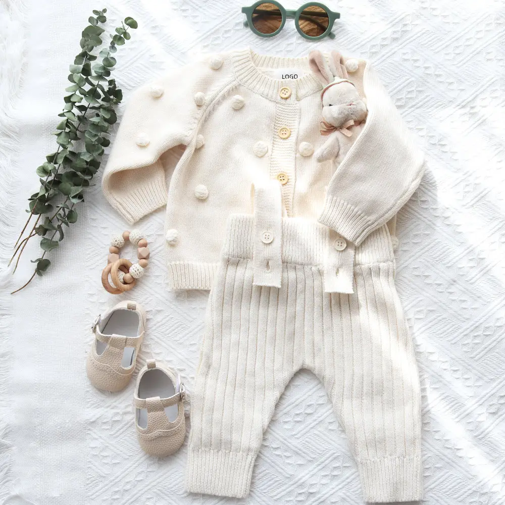 Abbigliamento Casual invernale personalizzato maglioni per neonati in maglia di cotone biologico Pullover per bambini maglioni lavorati a maglia a fiori