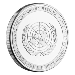 United Nations Commemorative Coin Peace Dove <strong>Pattern</strong> Silver-Plated Metal Collectible Souvenir Outer Space Peaceful Uses <strong>Program</strong> - Product Image 6