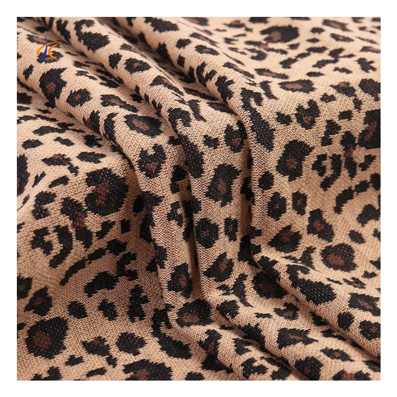 Nuevo estilo al por mayor de moda estampado de leopardo poliéster Spandex tejido de punto para ropa