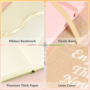 Quaderni personalizzati promozione lino diario giornaliero materiale scolastico con quaderno elastico - Product Image 2
