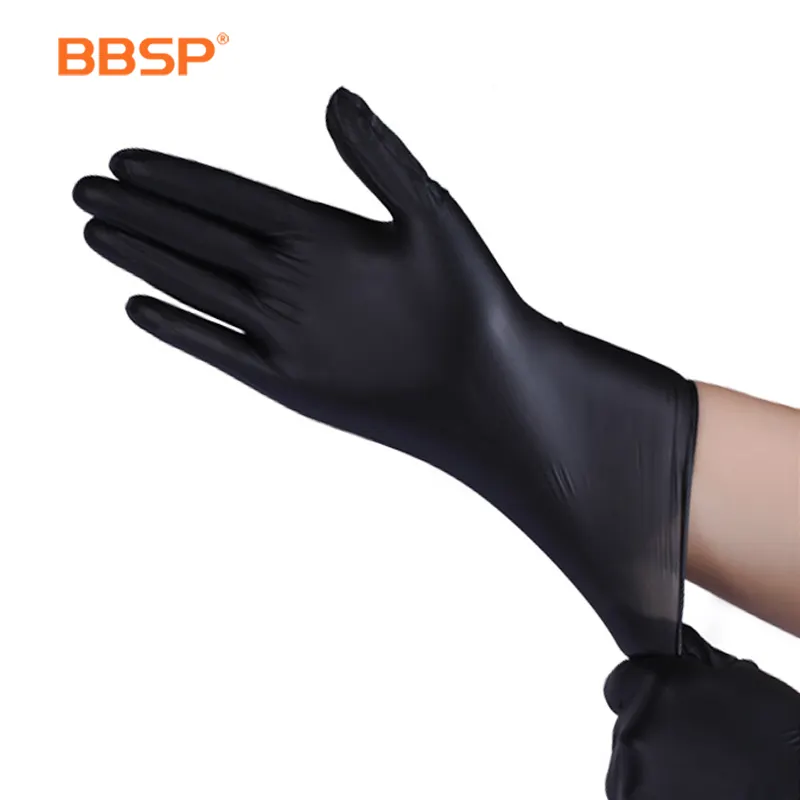 Guantes de nitrilo resistentes al calor para el hogar, Grado Alimenticio, color negro, 100%, 6mil, venta al por mayor