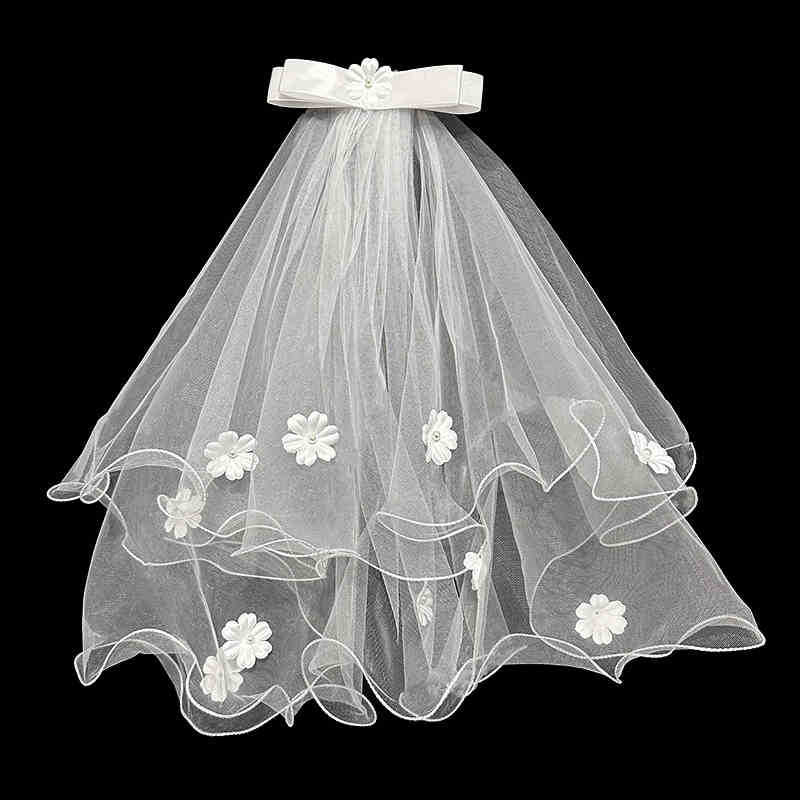 Voile de fleurs en ruban double couche