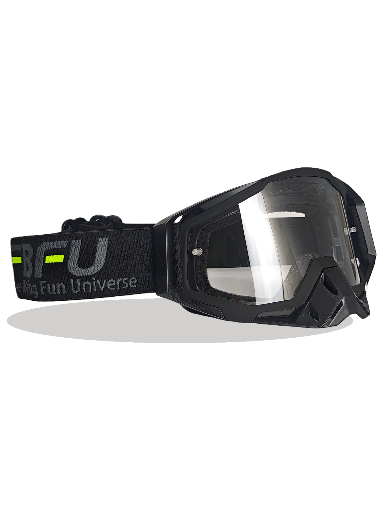 Black framed transparent glasses
