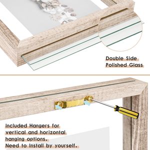 Moulding Poster 8x10 <strong>10x10</strong> 11x14 Wooden Anime Photo <strong>Frame</strong> for Home Decor Floating <strong>Frame</strong> Distressed Beige White Wood Pattern - Product Image 4