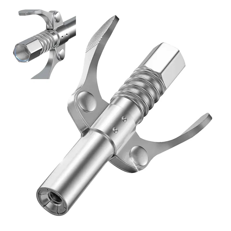 Connecteur d'extrémité de couplage à Double poignée Compatible avec fort Lock-on pistolet à 1/8 graisses buse tranchante à 6 mâchoires