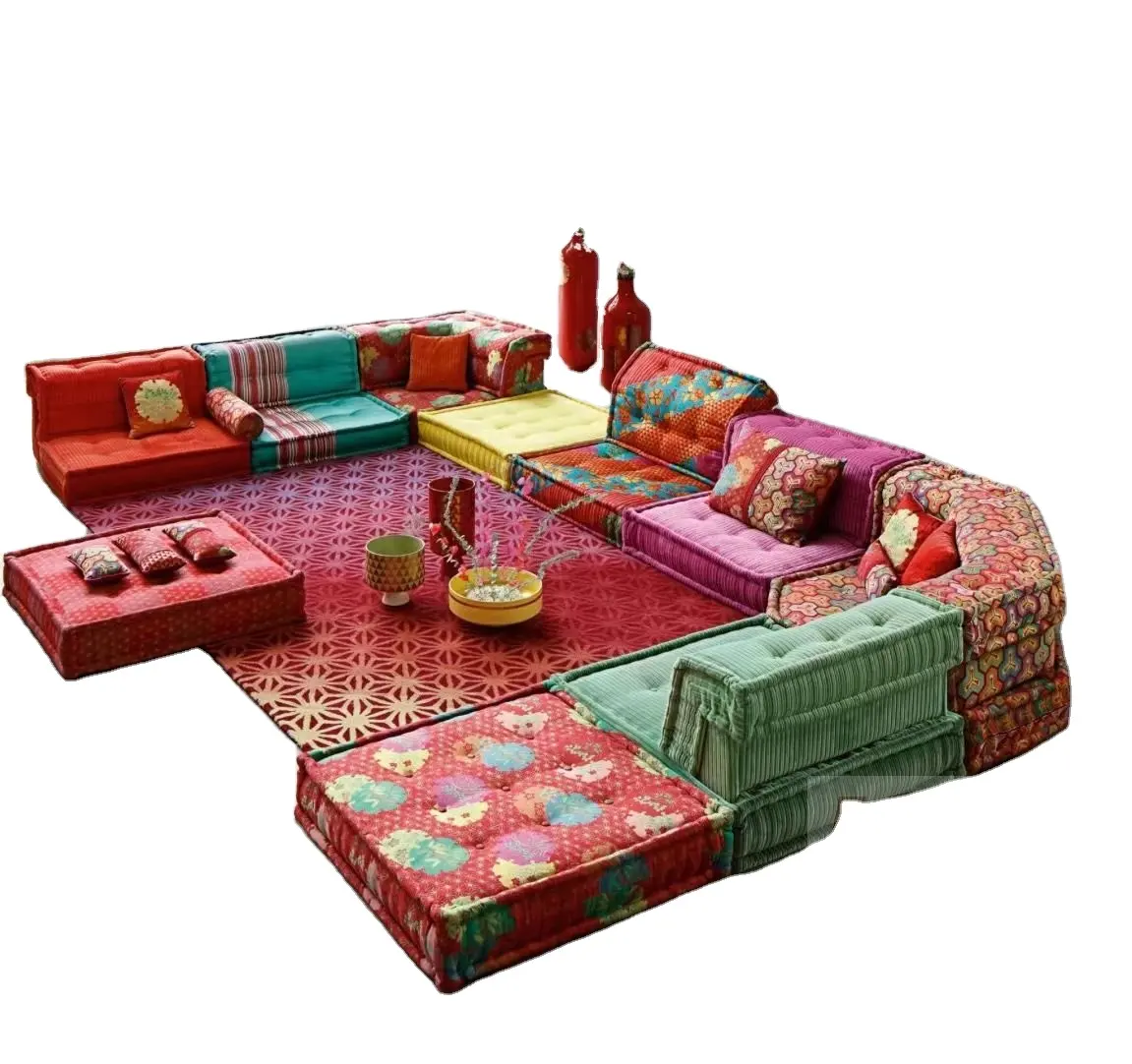 Conjunto de sofá modular de sala de estar, jogo de sofá de couro para casa e móveis da sala de estar