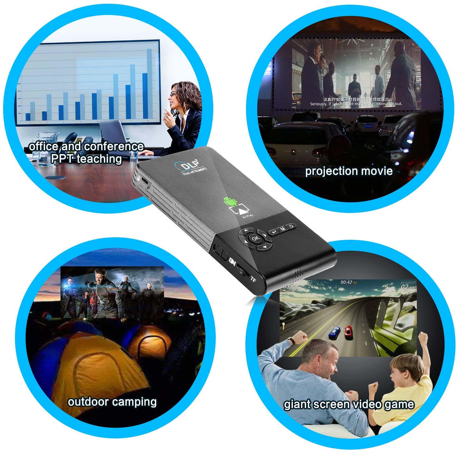 pocket projector mobiles phone mini android smart projector 1080p