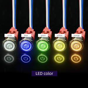Interruptor de botón momentáneo de metal, pulsador de encendido de punto de bloqueo automático, resistente al agua, industrial, led - Product Image 6
