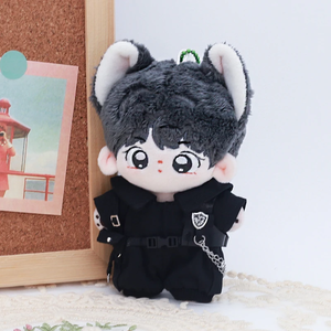 Quần áo búp bê cotton 10cm quần áo vest đen phong cách Hàn Quốc trang phục mát mẻ phong cách cảnh sát đặc biệt thời trang đẹp trai quần áo búp bê nóng bỏng - Product Image 1