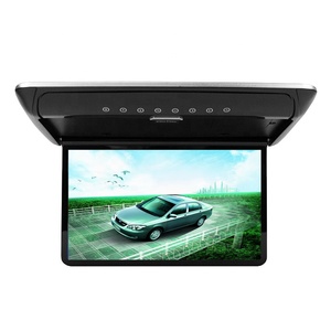 New 15.6&quot;Bus Manual Flip Down Roof Monitor TF <strong>USB</strong> MP5 Media Player Audio <strong>Output</strong> FHD 1920*1080 Ambient Lamps Overhead TV Monitor - Product Image 3