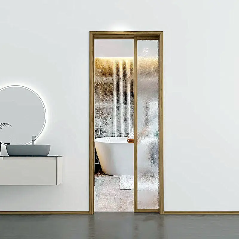 Style moderne, porte vitrée PD/PT porte plate coulissante porte intégrée pliante adaptée à la salle de bain, à l'intérieur, au balcon, à la cuisine