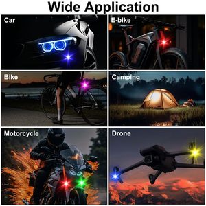 8色LEDフラッシュ警告灯航空機車用オートバイワイヤレスリモコンライトオートバイ照明システム - Product Image 4