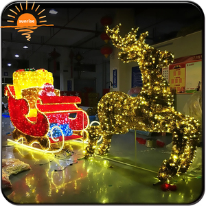 ที่กําหนดเองกลางแจ้ง IP65 LED รถเลื่อนซานตาคลอสและกวางเรนเดียร์ไฟธีมวันหยุดแสงรูปแบบสัตว์ธีมไฟภูมิทัศน์ - Product Image 2