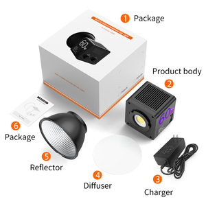 Mamen ไฟ RGB 60W แบบมืออาชีพ, ไฟสำหรับวิดีโอ LED ไฟเติมแรงดันไฟฟ้า60W แบบใหม่