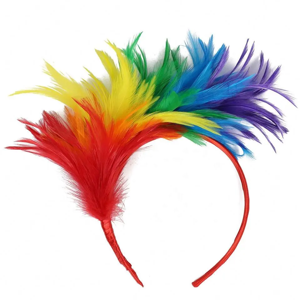10 Farben Frauen Feder Stirnband Haarband Fascinator Swan Maskerade Black Feather Hair Hoop Weihnachts fest Haarschmuck