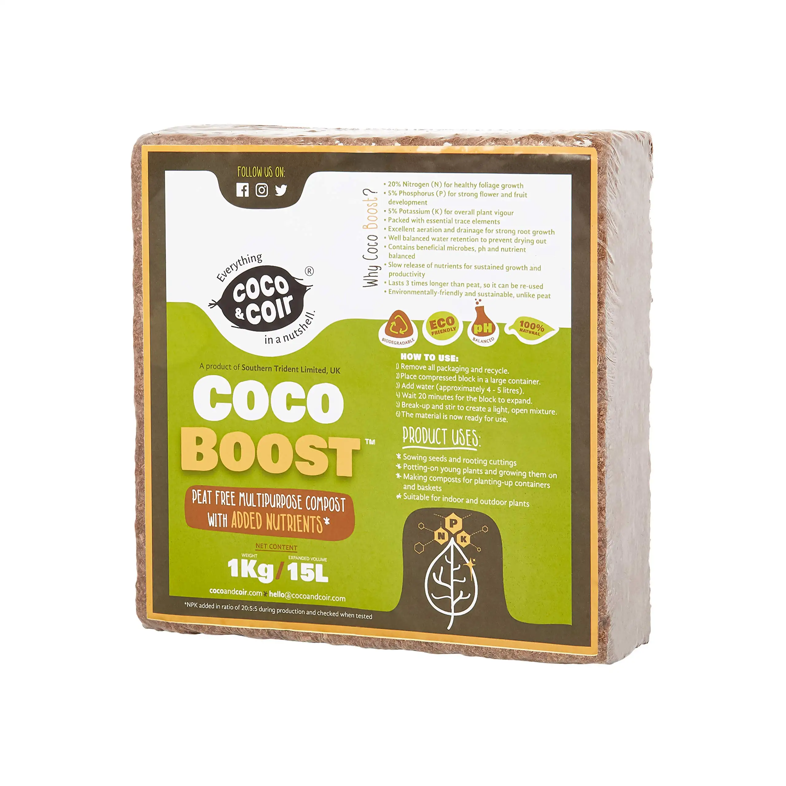 الطوب الجفت Coco Coco المضغوط 115 رطل 1.10 رطل