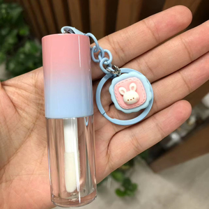 4ML <strong>Round</strong> Gradient Color Stock Makeup Packaging Empty Lipgloss Bottle Custom Cosmetic Liquid Lipstick <strong>Tube</strong> With Key Chain - Product Image 4