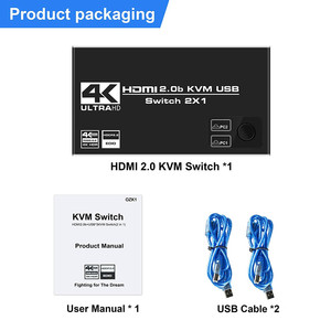 2 puerto USB HDMI interruptor KVM 4K @ 60Hz/RGB/YUV HDR HDMI 2,0 conmutador 2X1 apoyo teclado ratón impresora - Product Image 6