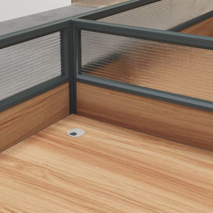 Partición de computadora de oficina de madera moderna simple de nuevo diseño para 1 2 4 6 8 personas - Product Image 6
