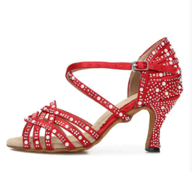 Red 7.5cm heel with suede sole