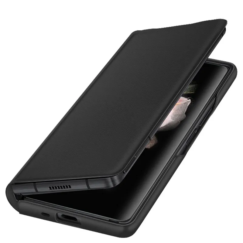 Étui en cuir véritable Ultra mince pour Samsung Galaxy ZFold3 housse de téléphone Fold5 4 3 2 plis coque de protection à charnière pour téléphone