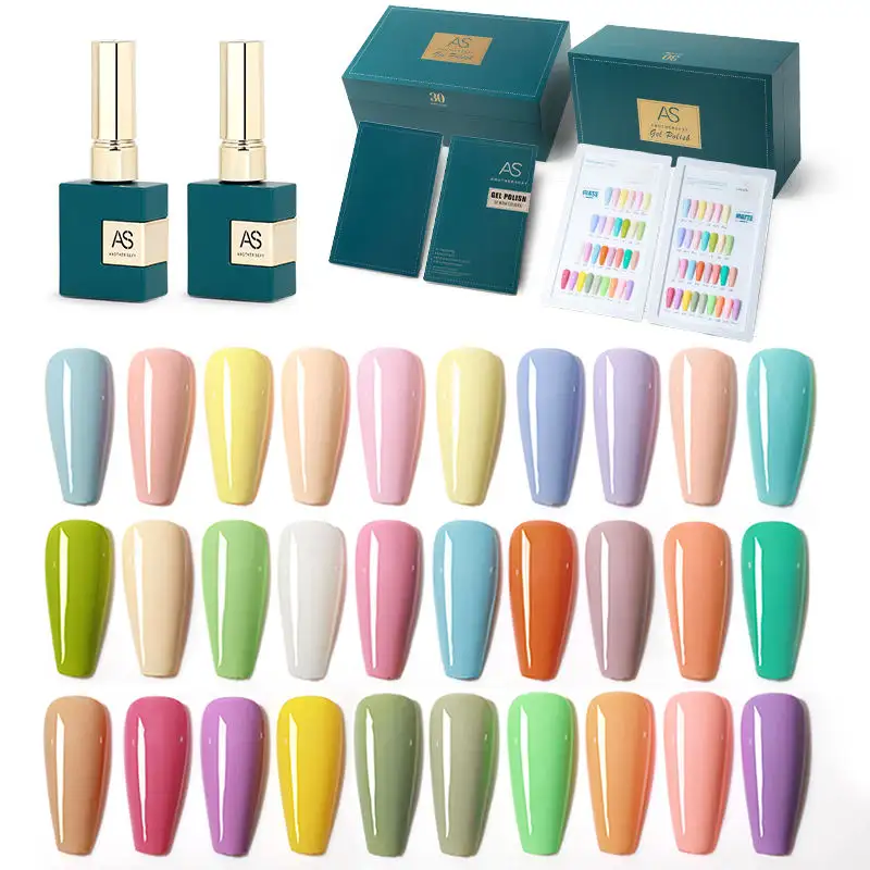 Vente en gros de kit de vernis à gel de marque privée vernis à ongles acrylique couleur macaron Oem Soak Off ensemble de vernis à ongles gel UV