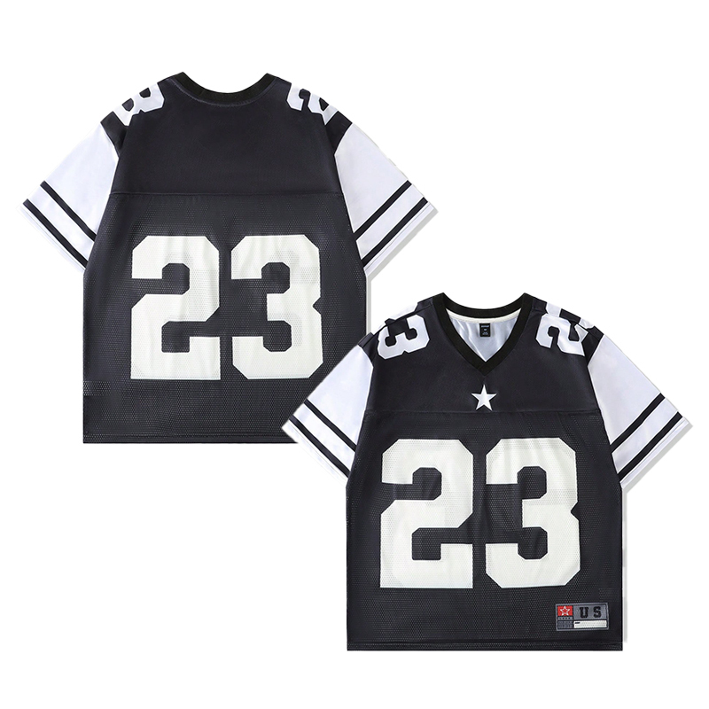 Black and white with white characters