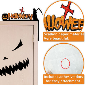 Mới Được Thiết Kế Halloween Cửa & Cửa Sổ Trang Trí Spider Web Đồ Trang Trí Bat Bí Ngô Góc Dán Cho Nhà Và Bên Trang Trí - Product Image 3