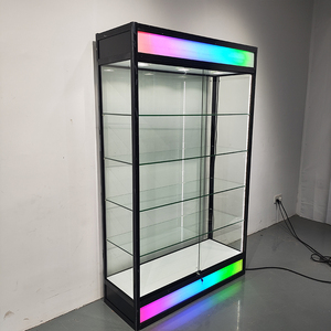 Cao có thể khóa đầy đủ tầm nhìn khung nhôm kính hiển thị tủ cho cửa hàng khói kính trưng bày - Product Image 5