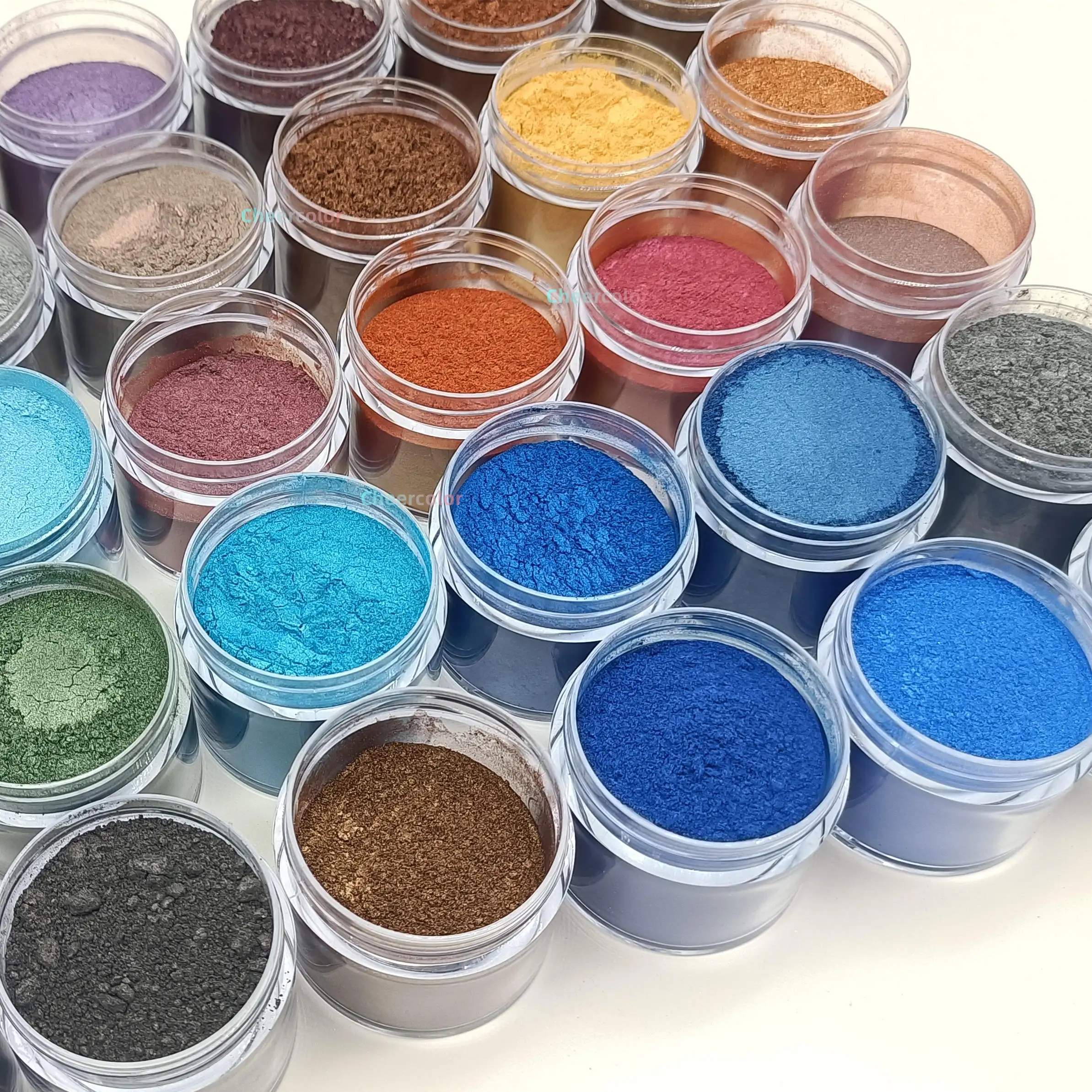 Buntes Glimmer pulver metallisches Aquarell pigment Chrom perlen pigment