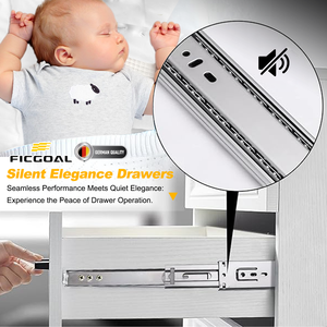 Ficgoal 3 lần bi thép Kính thiên văn ngăn kéo Runner kênh cho ăn uống phòng tập thể dục nhà bếp khách sạn Tủ phần cứng - Product Image 3