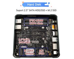 Mini PC Core I7 10510U I5 10210U DDR4 8GB 16GB sin ventilador Stock M.2 Nuc Tiny Compact PC Barebone Computer Type-C HD2.0 DP Win10 - Product Image 5