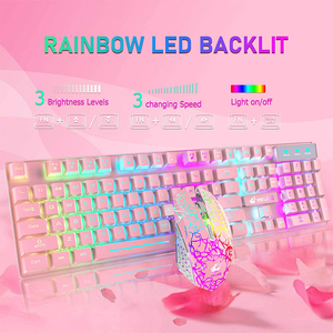 ZIYOULANG T3 Pink Wireless Gaming <strong>Keyboard</strong> <strong>and</strong> <strong>Mouse</strong> Combo Waterproof 2.4ghz Rechargeable <strong>3</strong> in <strong>1</strong> <strong>Keyboard</strong> <strong>Mouse</strong> Set - Product Image 2