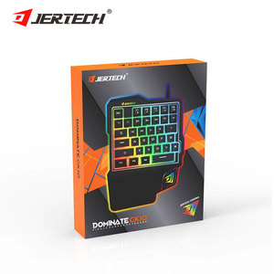 JERTECH GK10 mini colorido retroiluminado adecuado para teléfono computadora con cable USB teclado de mano izquierda teclado de juego de una mano para móvil - Product Image 5