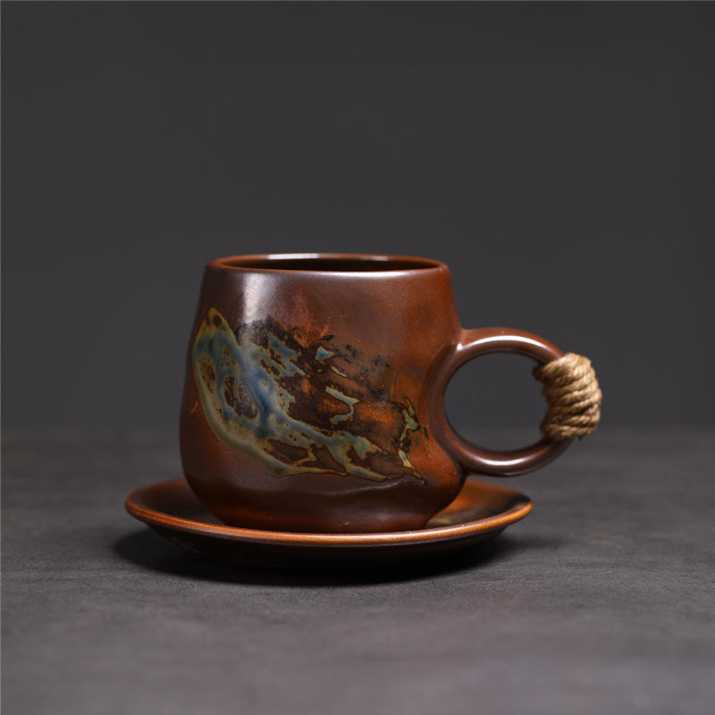 Tasse à café et soucoupe à oreilles rondes 236-c - marron - 300 ml