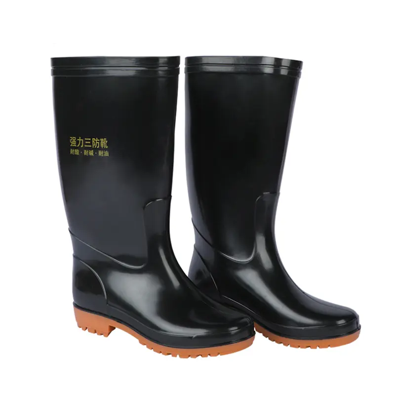 PVC protection du travail bottes de pluie Nouveaux produits anti-poussière sécurité mode Eco cheville PVC matériel bottes de pluie Wellies