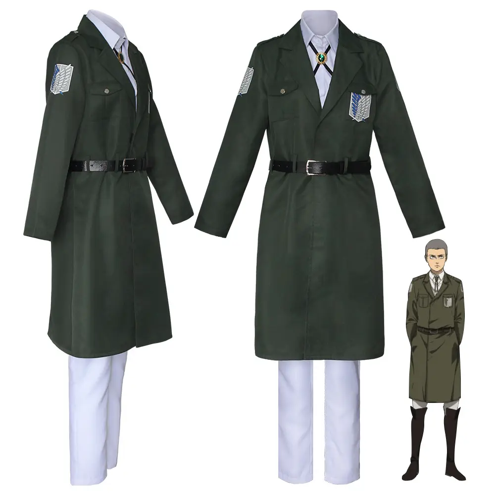 Titan Cosplay kostüm Shingek hiçbir Kyojin İzcilik Legion asker ceket trençkot ceket üniforma erkekler cadılar bayramı kıyafet